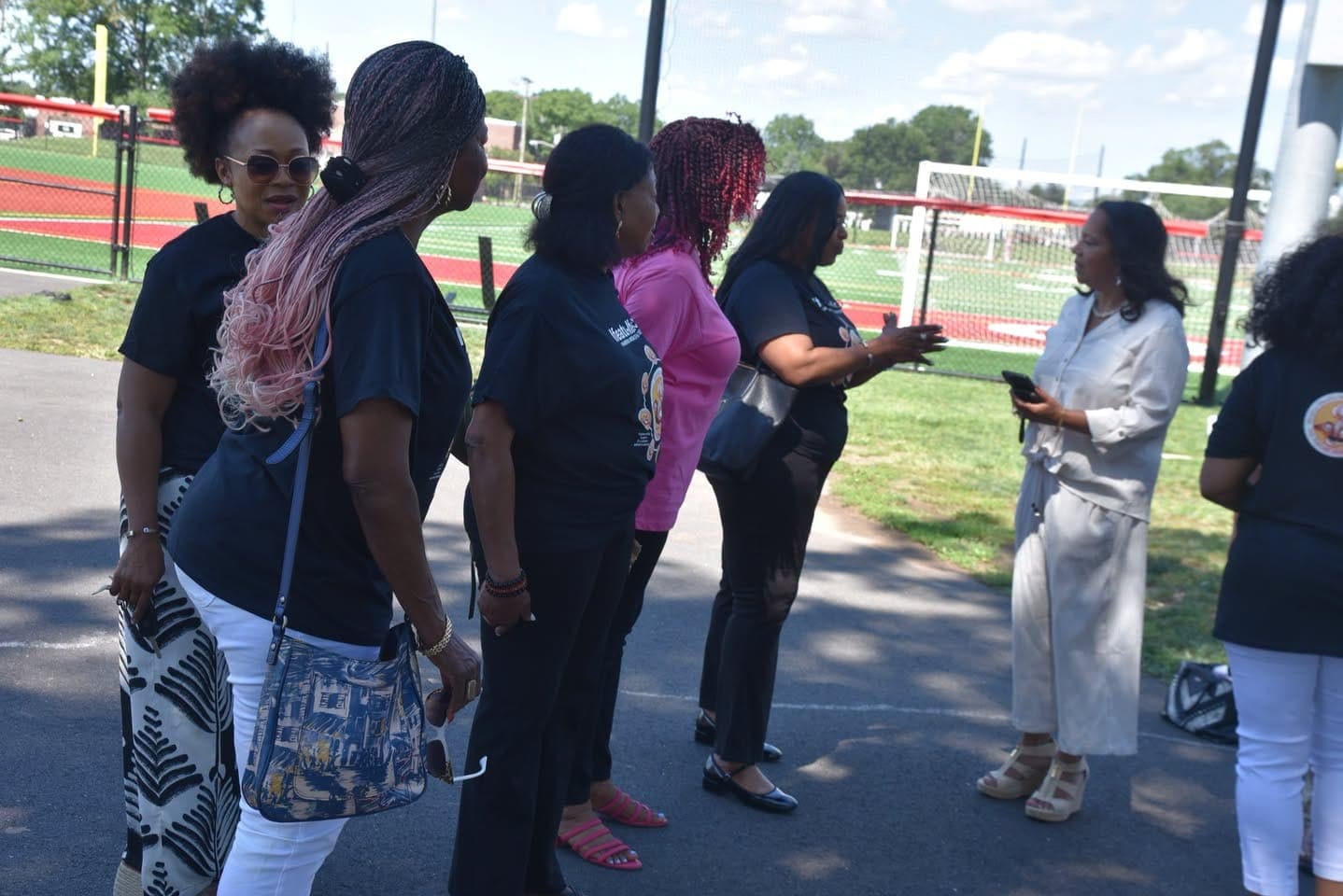 Recreation Department staff and organization members gather ahead of the AED presentation.